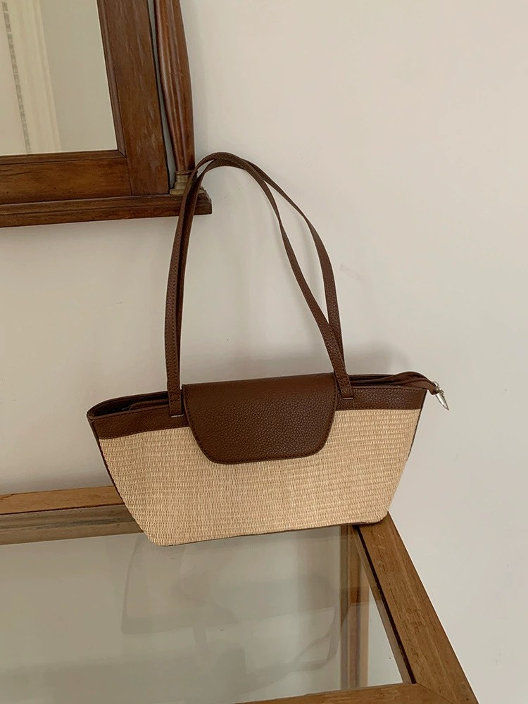 Woven Synthetic Shoulder Bag view 4