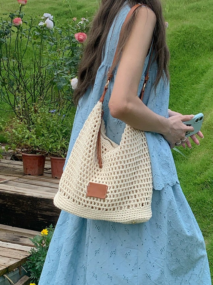 Woven Synthetic Shoulder Bag view 2