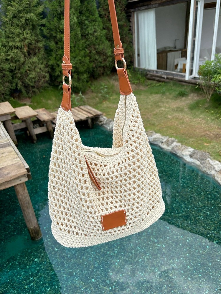 Woven Synthetic Shoulder Bag view 5
