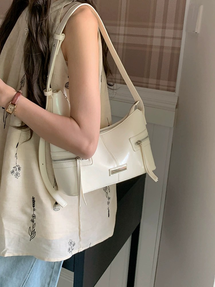 Black PU Leather Shoulder Bag view 3