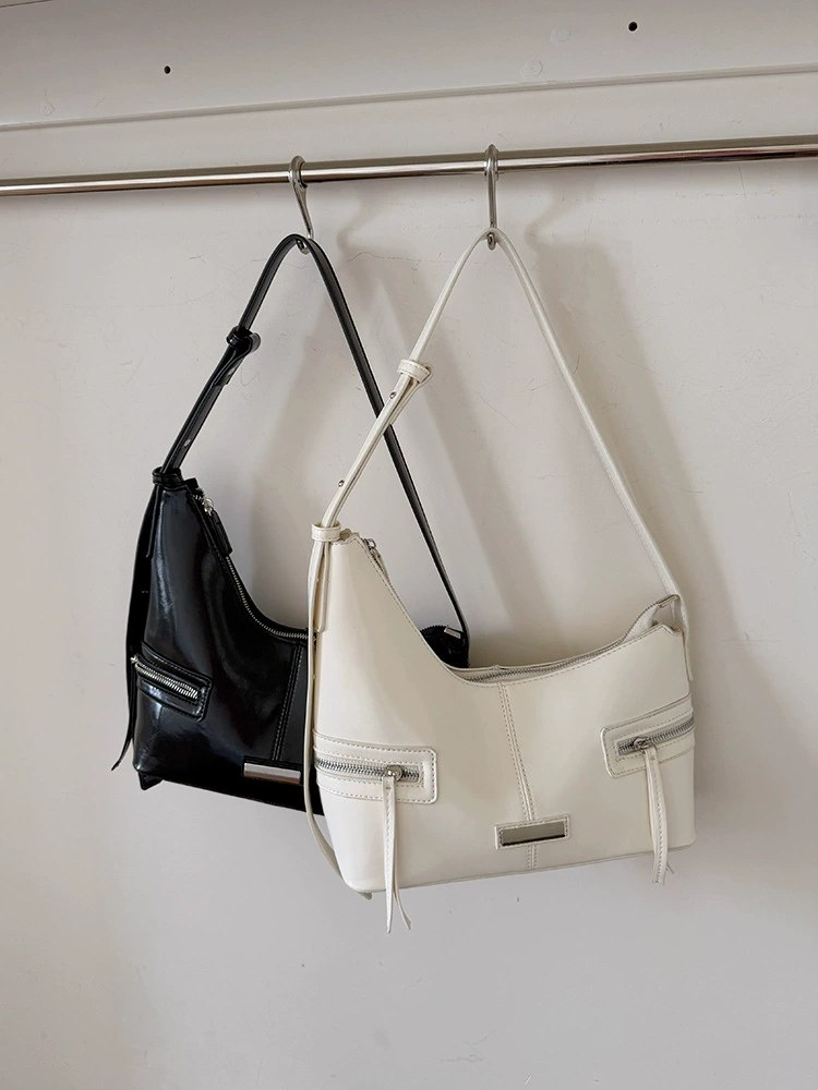 Black PU Leather Shoulder Bag view 5
