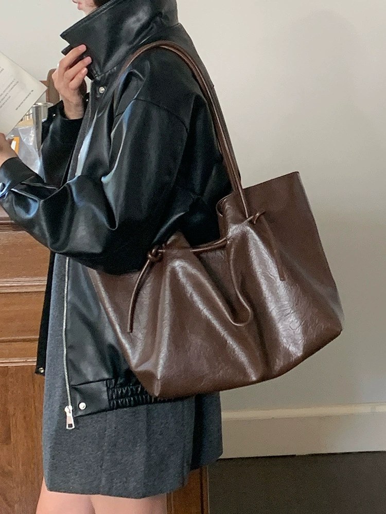 Brown PU Leather Shoulder Bag view 2