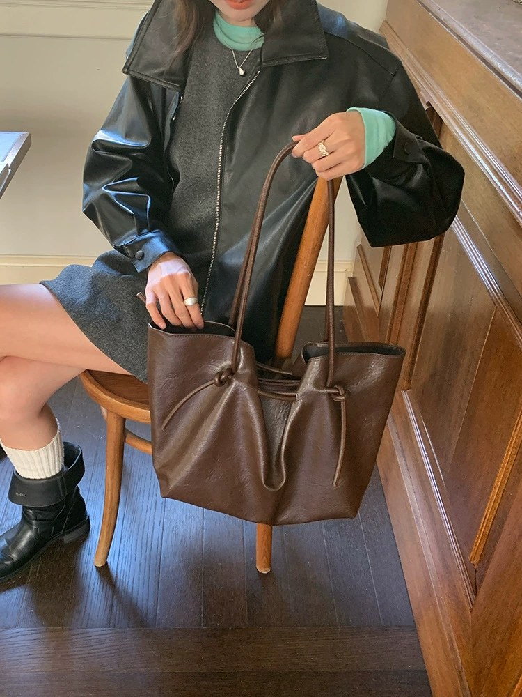 Brown PU Leather Shoulder Bag view 5