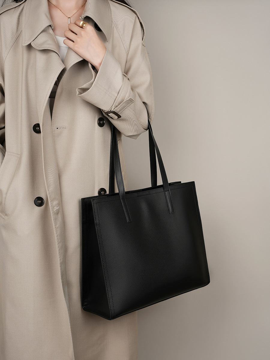 Cowhide Briefcase Tote — 14-inch Laptop Commute view 2