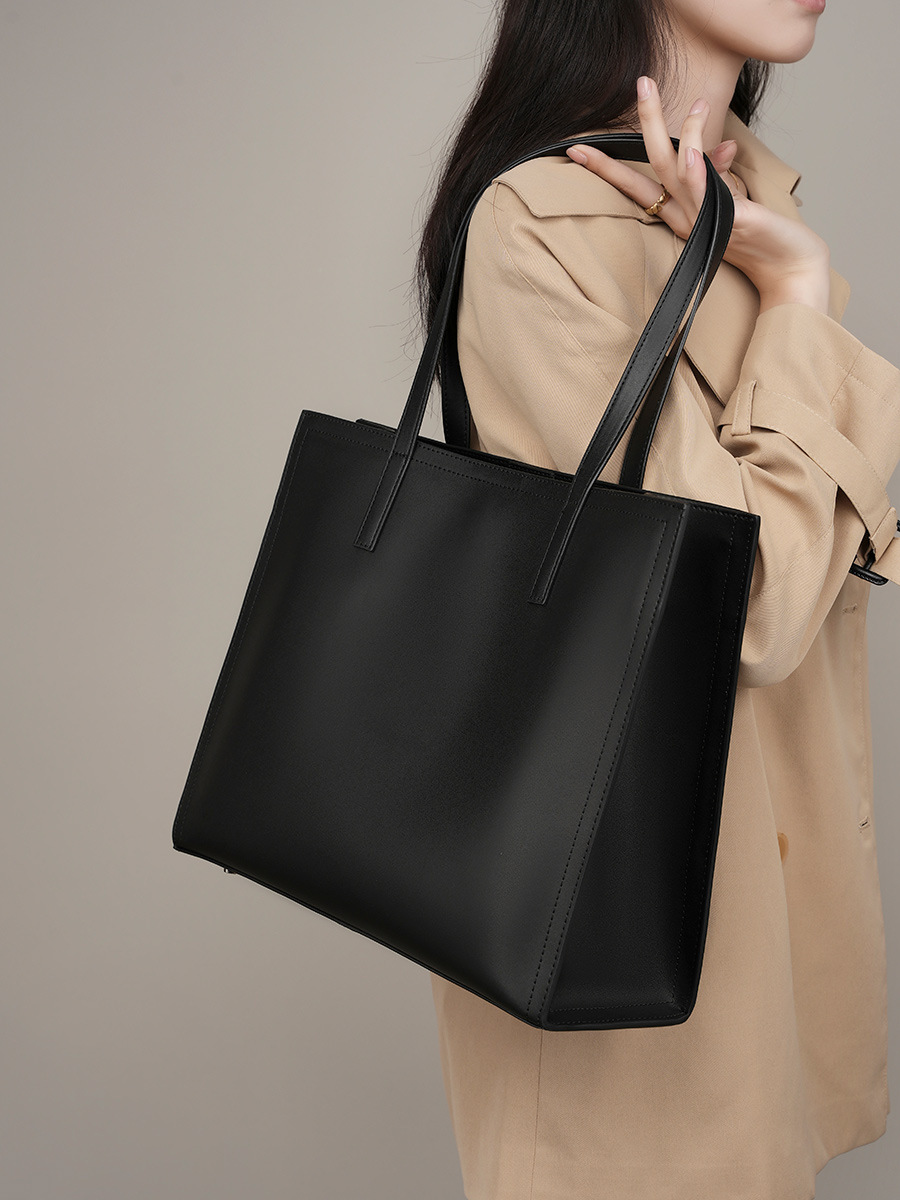 Cowhide Briefcase Tote — 14-inch Laptop Commute view 3