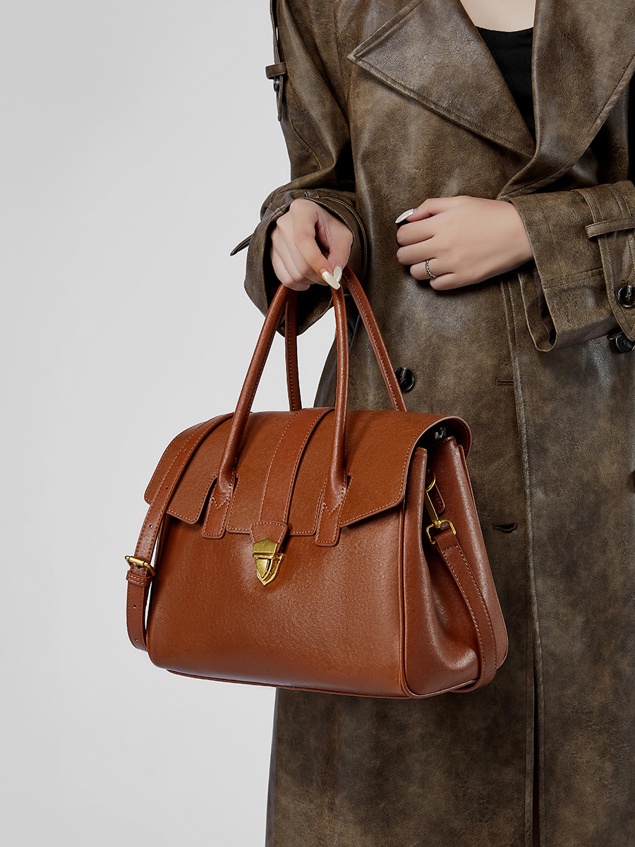 Vintage Veg-Tan Briefcase Tote — Business Travel Workhorse view 2