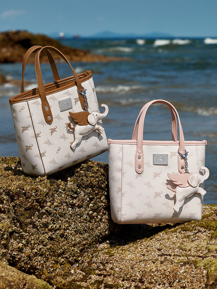 Korean Elephant-Print Mini Tote — Student Campus Carry view 5