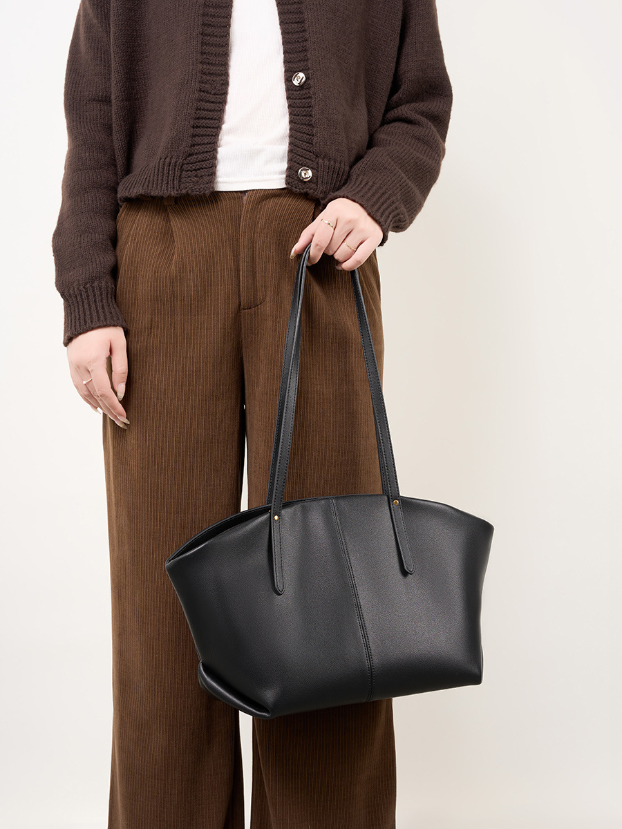 Cowhide Casual Large Tote — Office Commute Two-Colour view 2