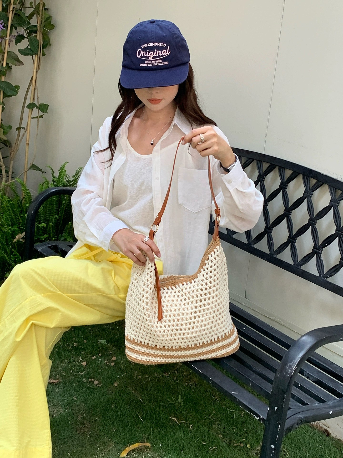 Woven Synthetic Tote Bag view 2
