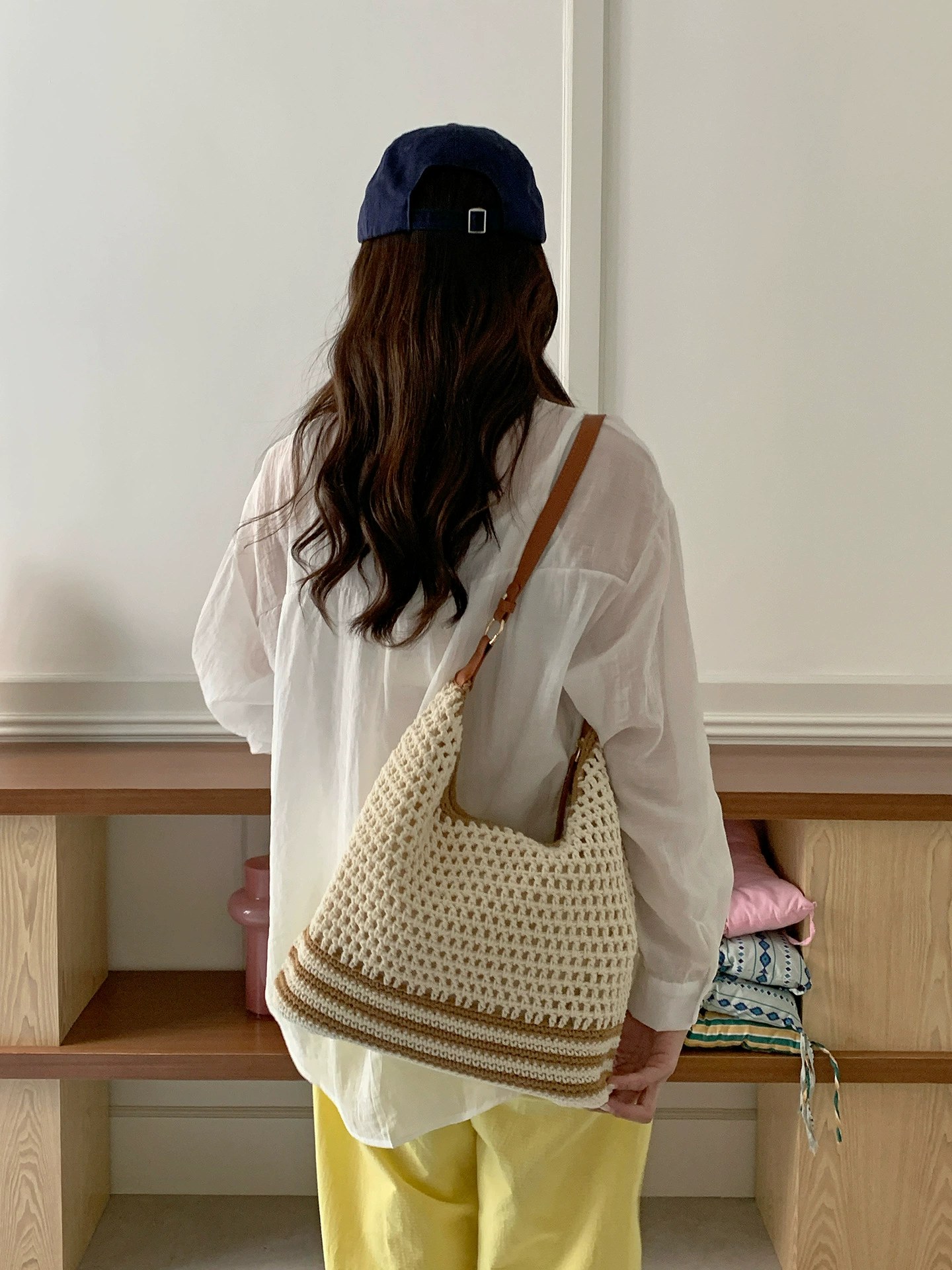 Woven Synthetic Tote Bag view 3