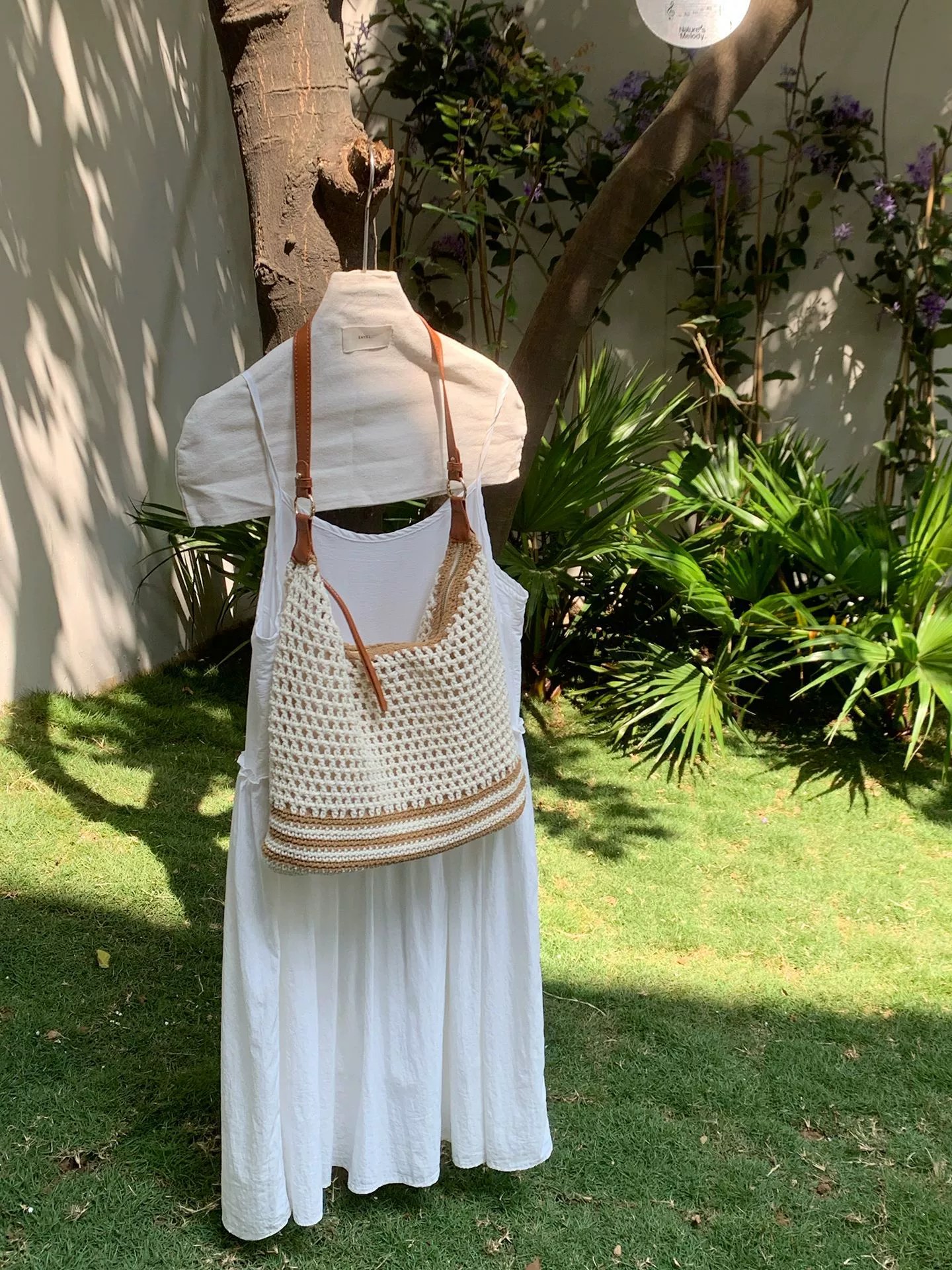 Woven Synthetic Tote Bag view 4
