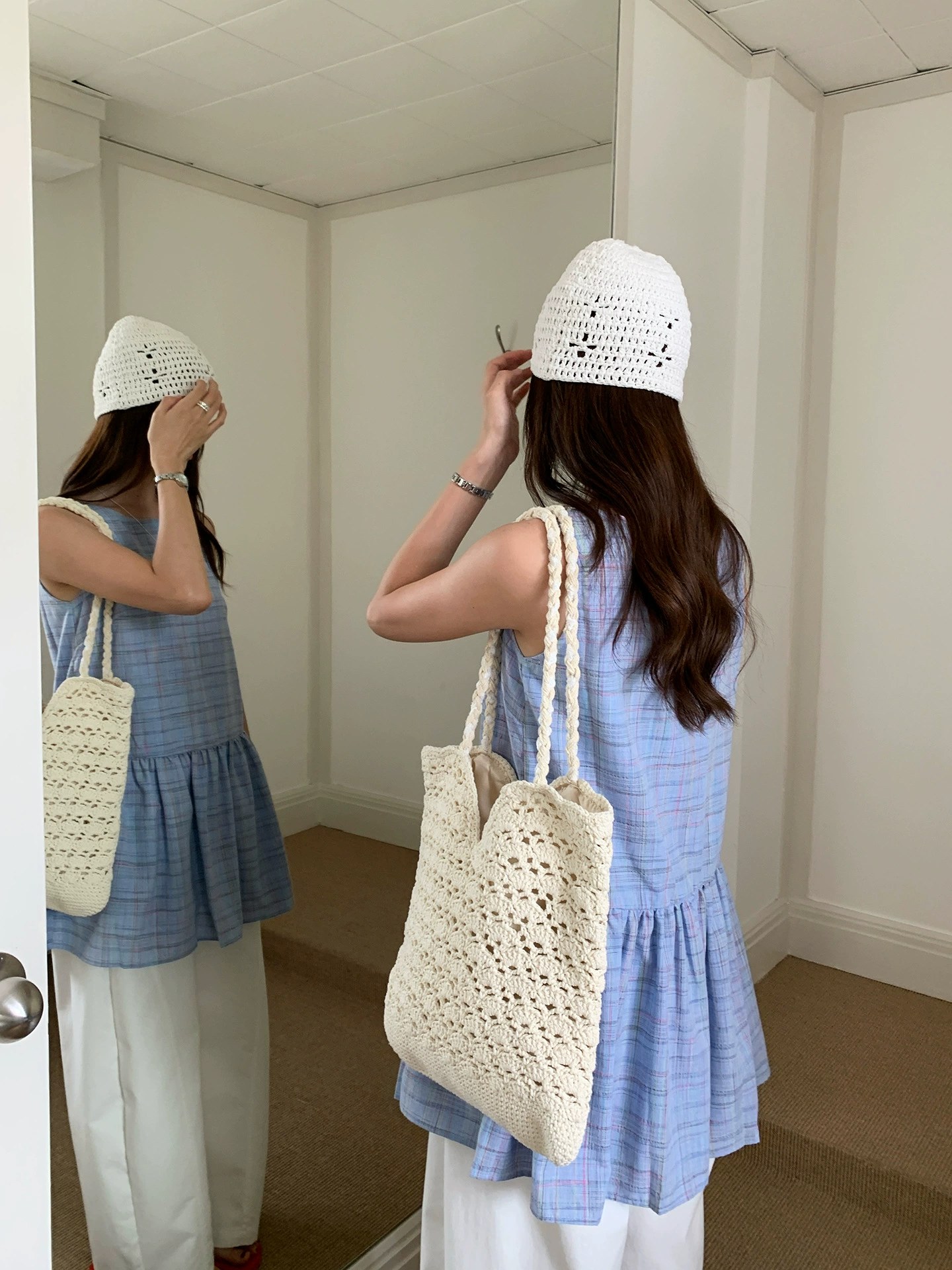 Woven Synthetic Tote Bag view 3