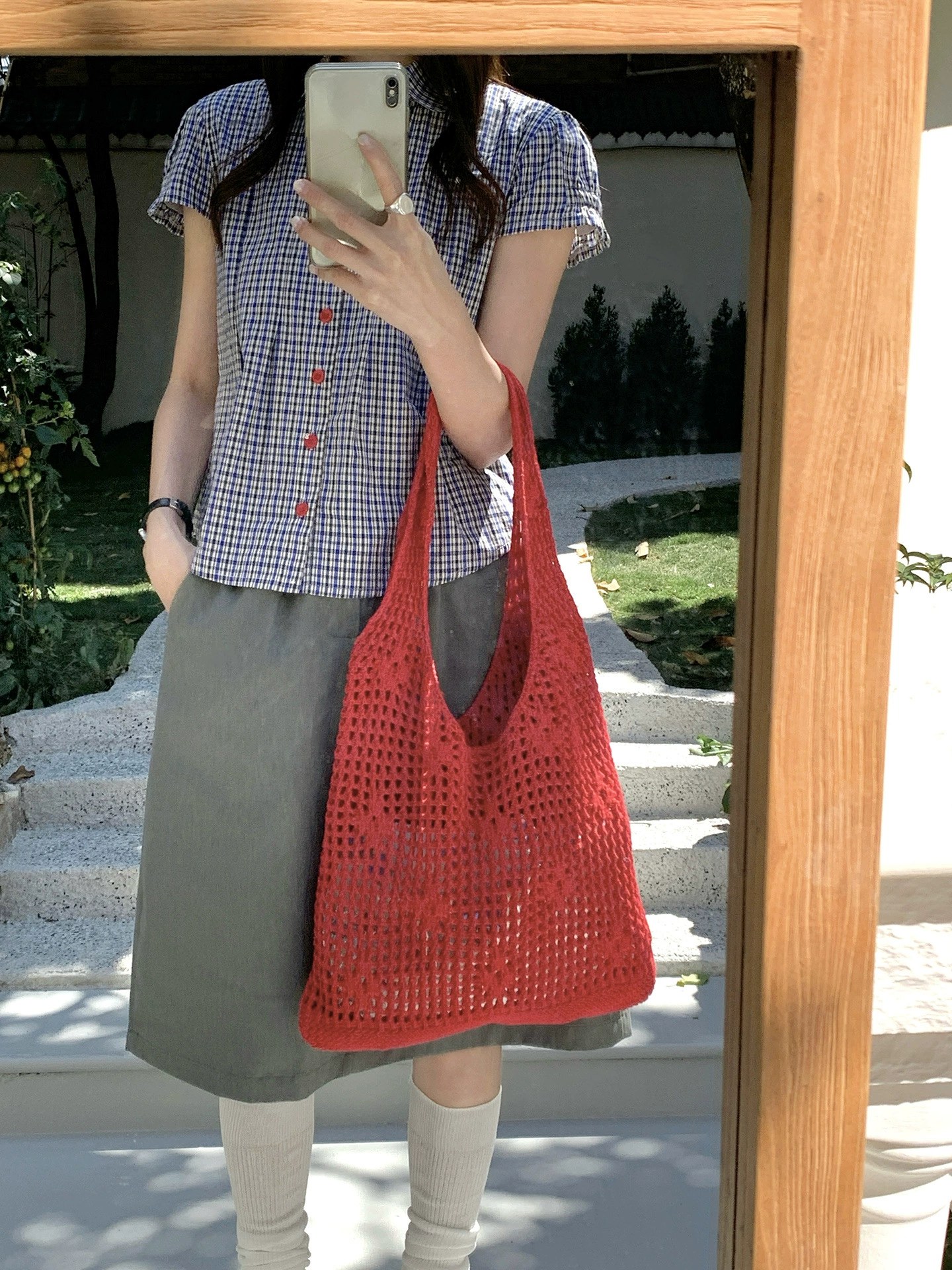 Woven Synthetic Tote Bag view 3