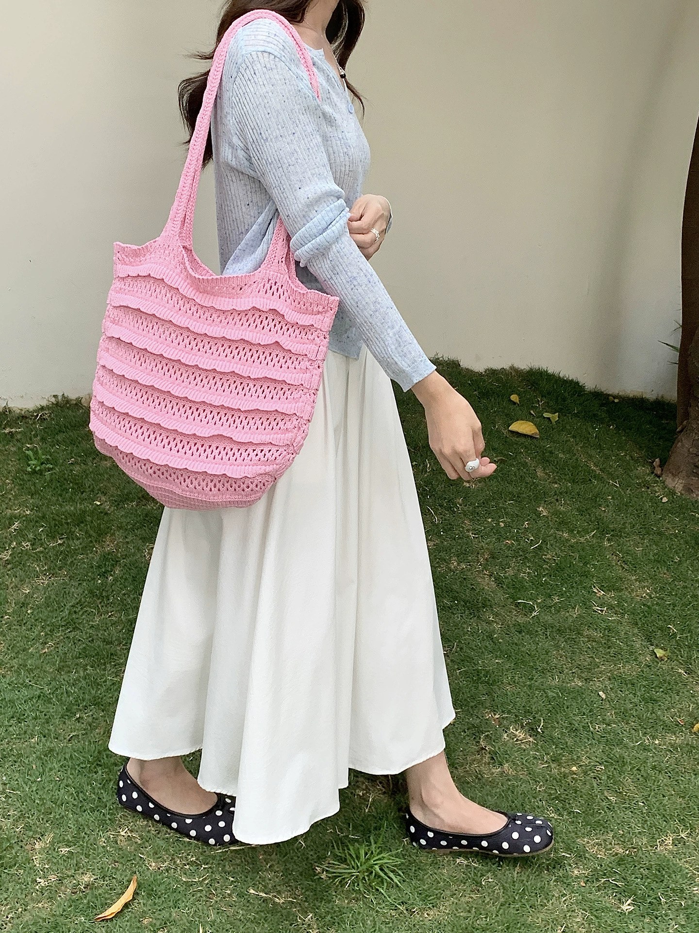 Woven Synthetic Tote Bag view 3