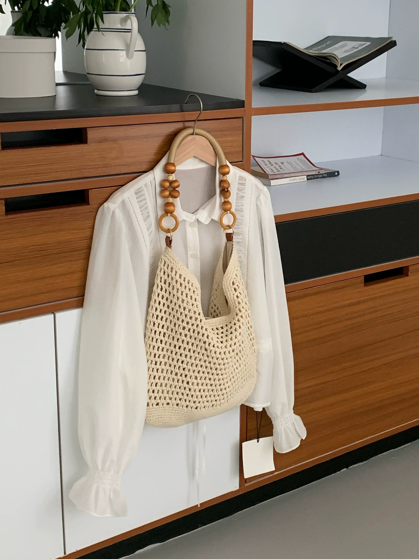 Woven Synthetic Tote Bag view 4