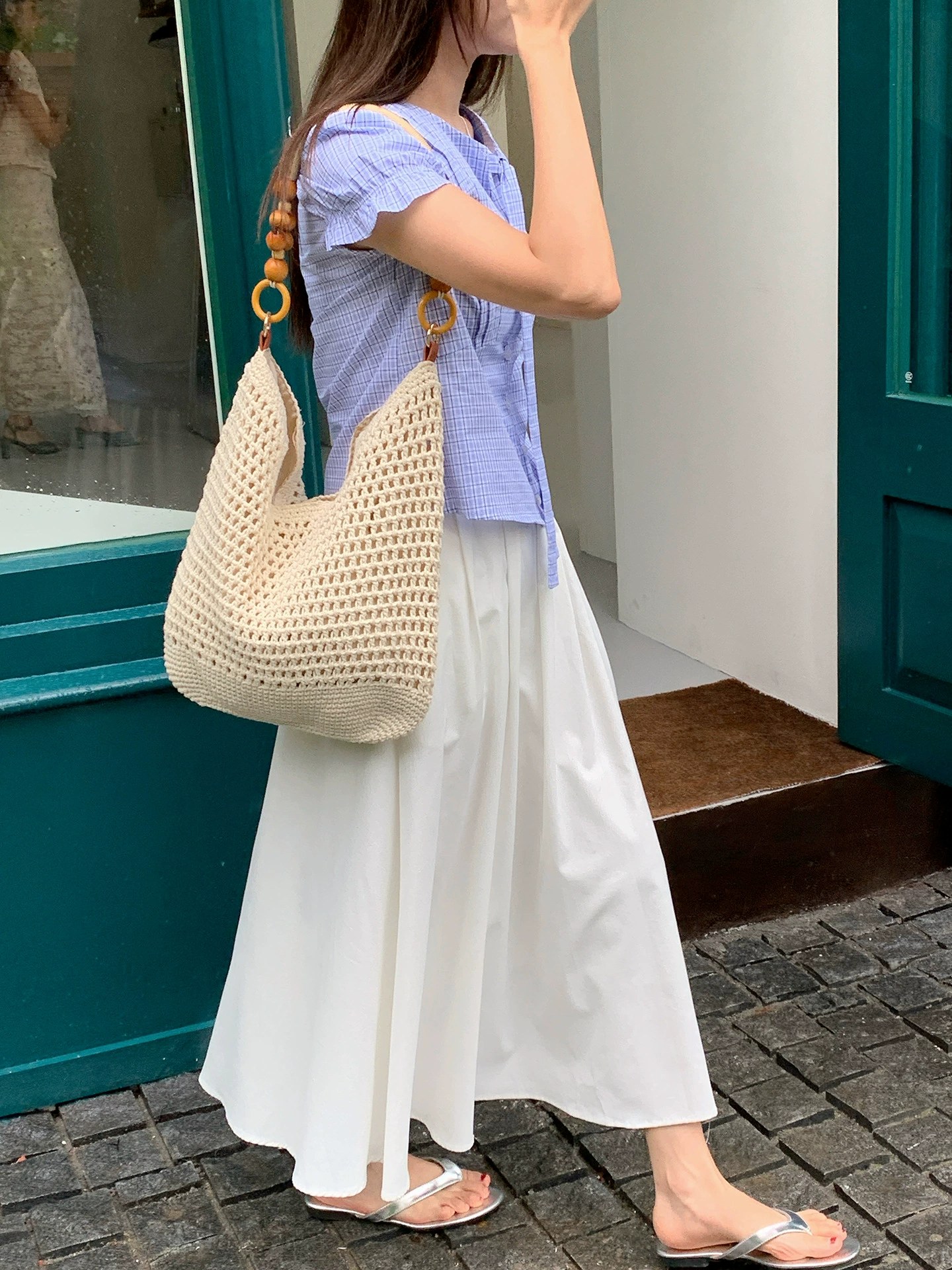 Woven Synthetic Tote Bag view 5