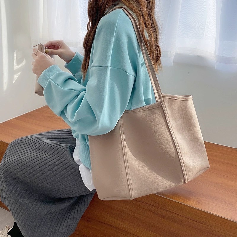 Red PU Leather Tote Bag view 2