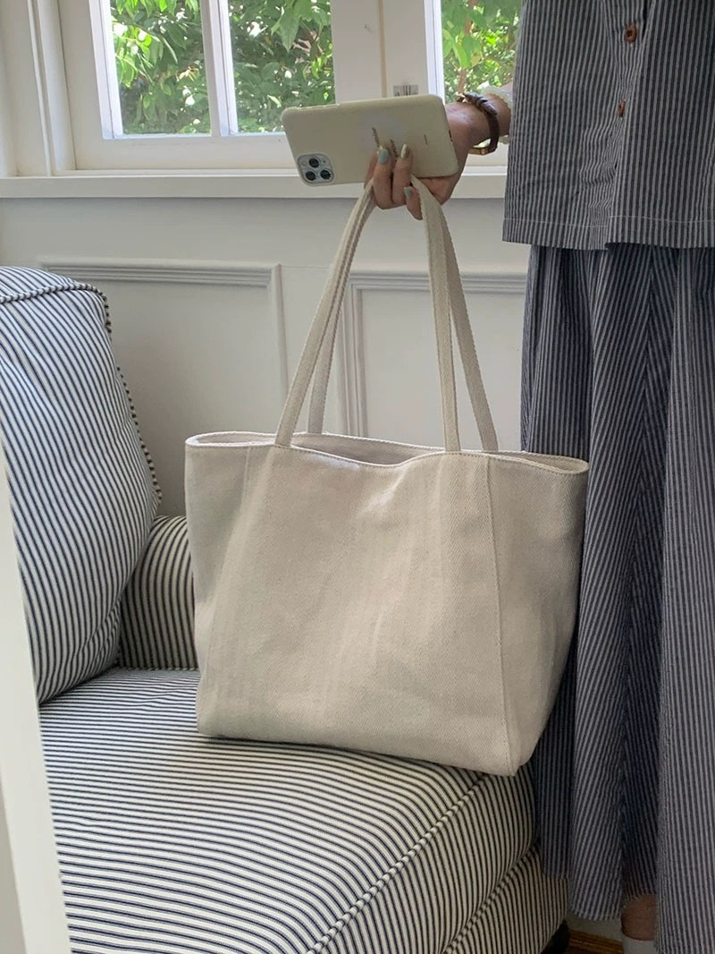Cotton Canvas Tote Bag view 5