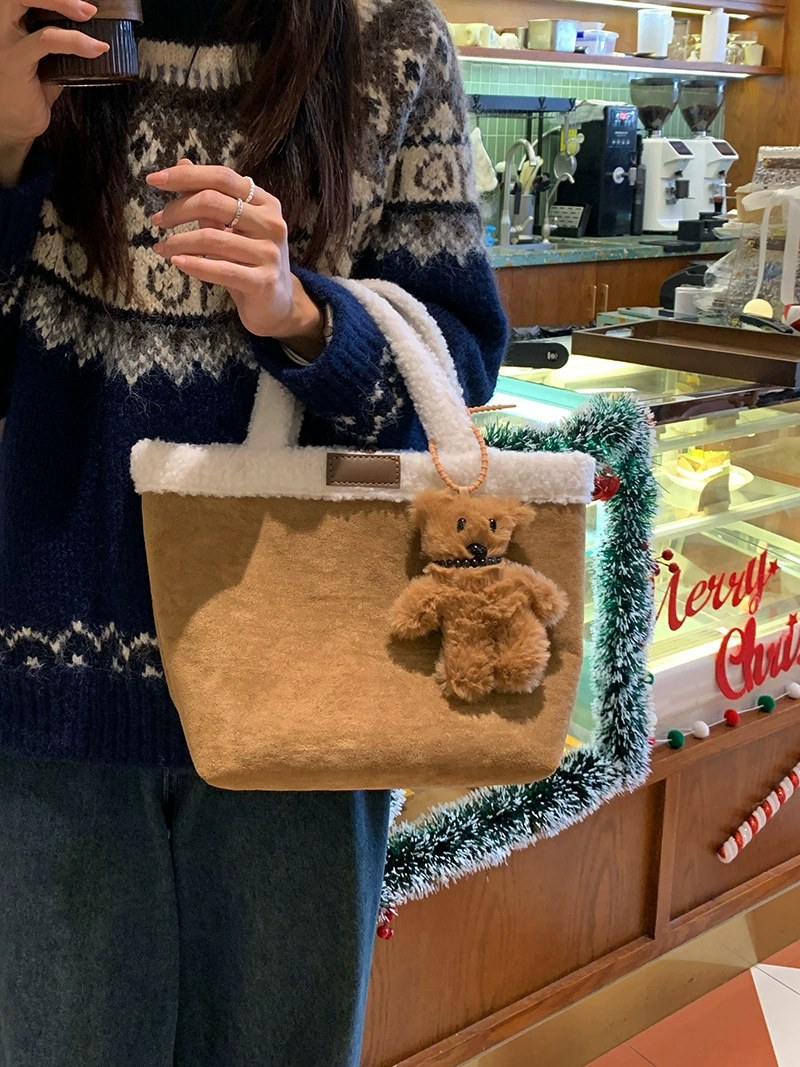 Plush Faux Fur Tote Bag view 4
