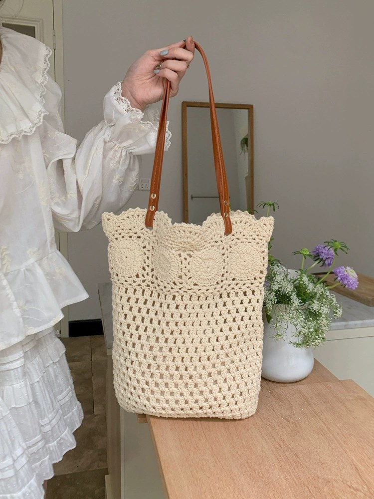 Woven Synthetic Tote Bag view 3
