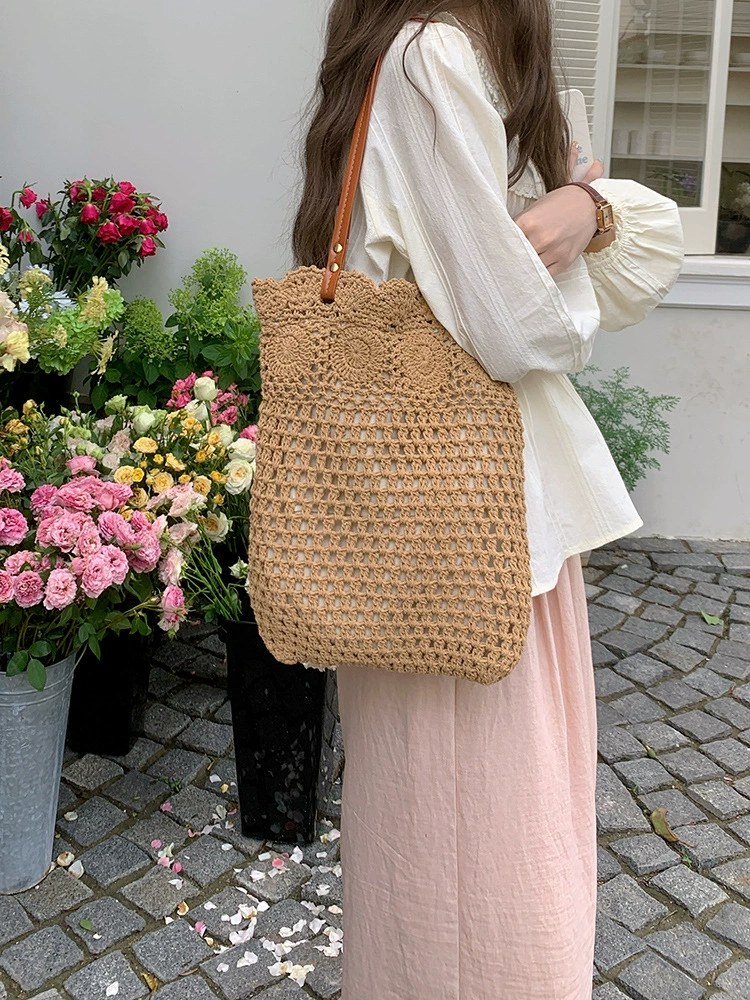 Woven Synthetic Tote Bag view 4