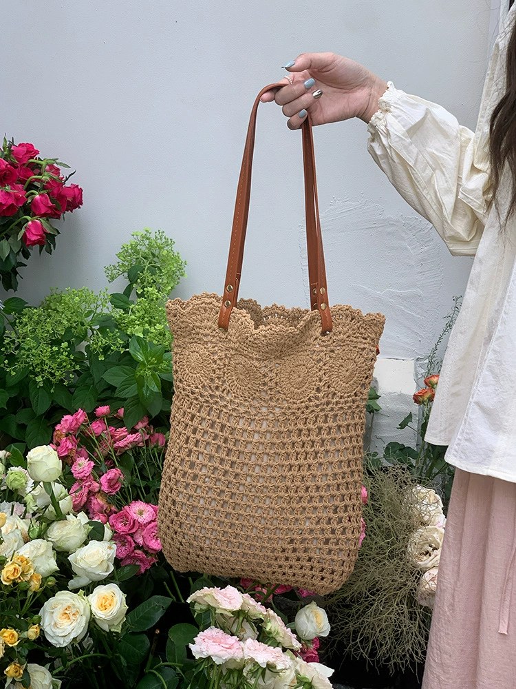 Woven Synthetic Tote Bag view 5
