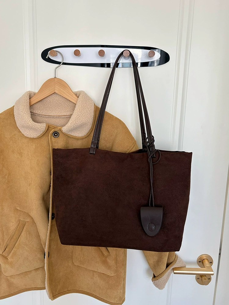 Brown PU Leather Tote Bag view 4